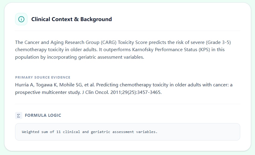 Clinical context panel