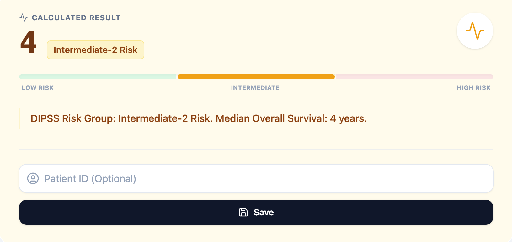 DIPSS Results Screen
