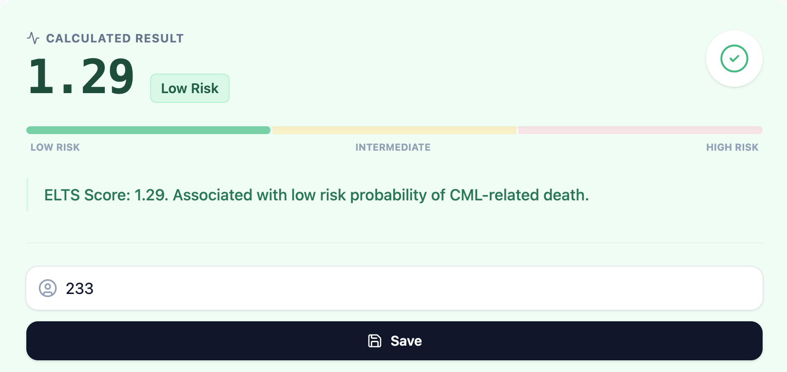 Sample ELTS Score Result Screen