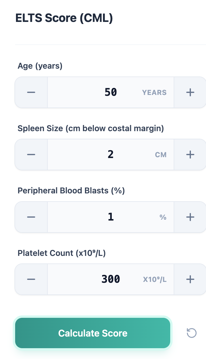 OncoToolkit ELTS Calculator Input Interface