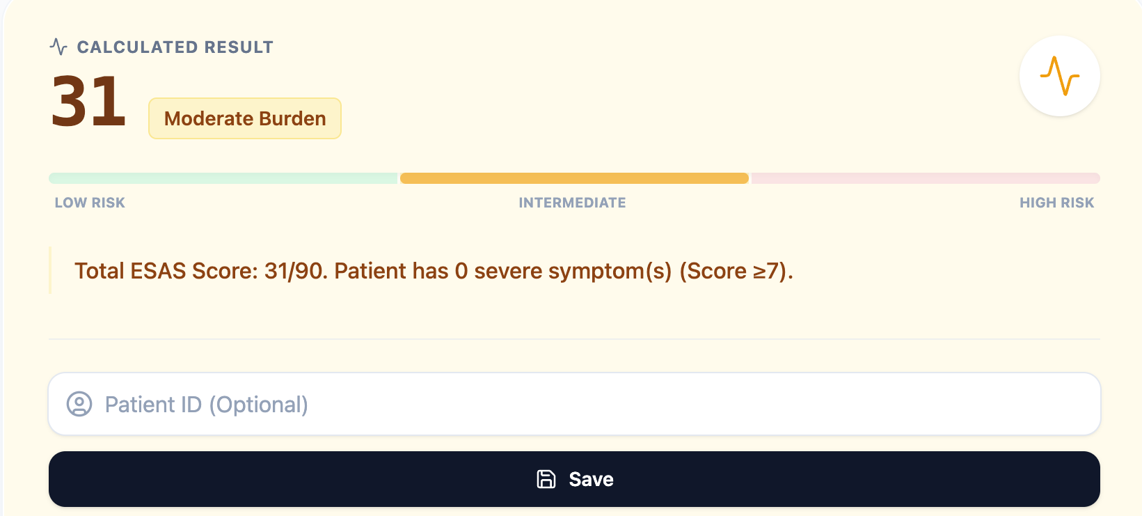 ESAS-r results display