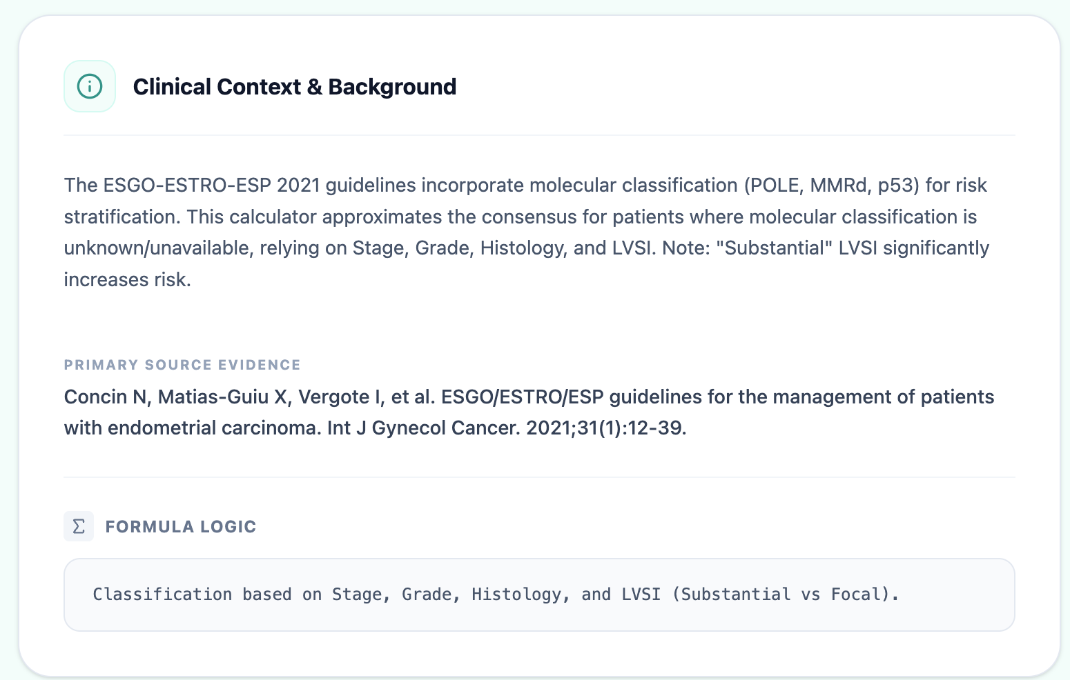 Clinical background and evidence panel