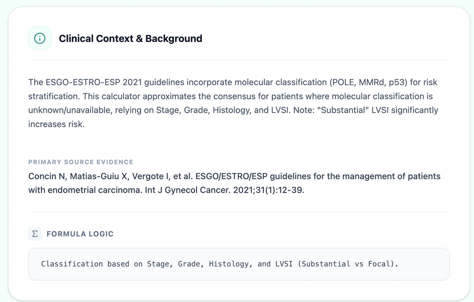 Clinical background and evidence panel