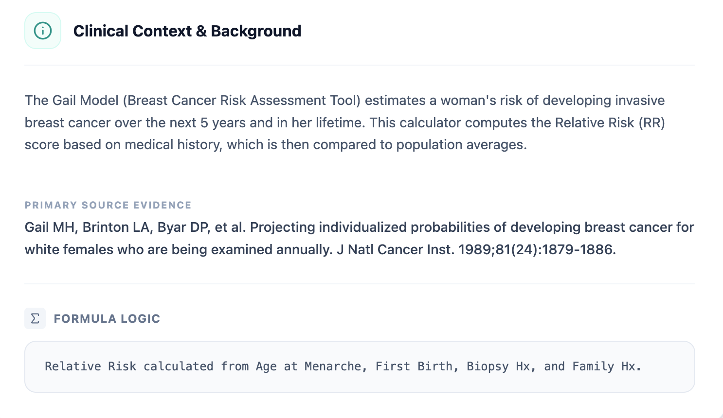 Gail Model Clinical Context