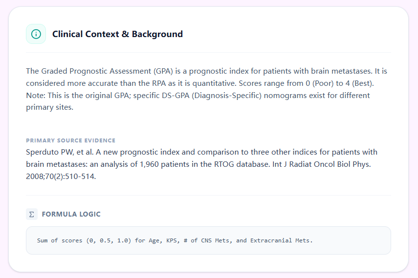 GPA clinical background section