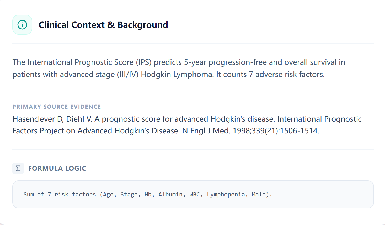 Clinical background section