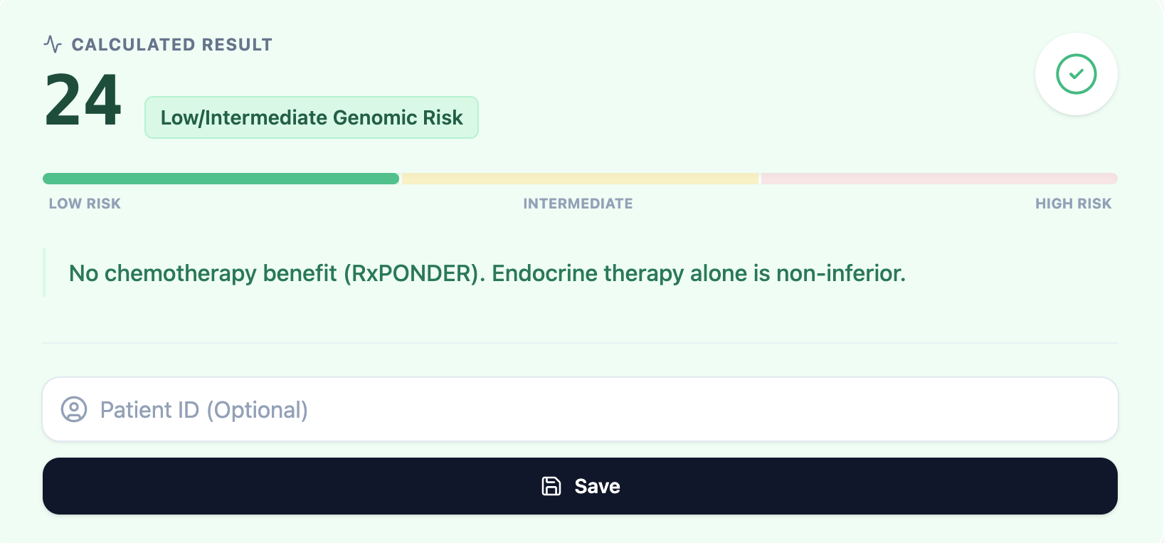 Oncotype DX result example