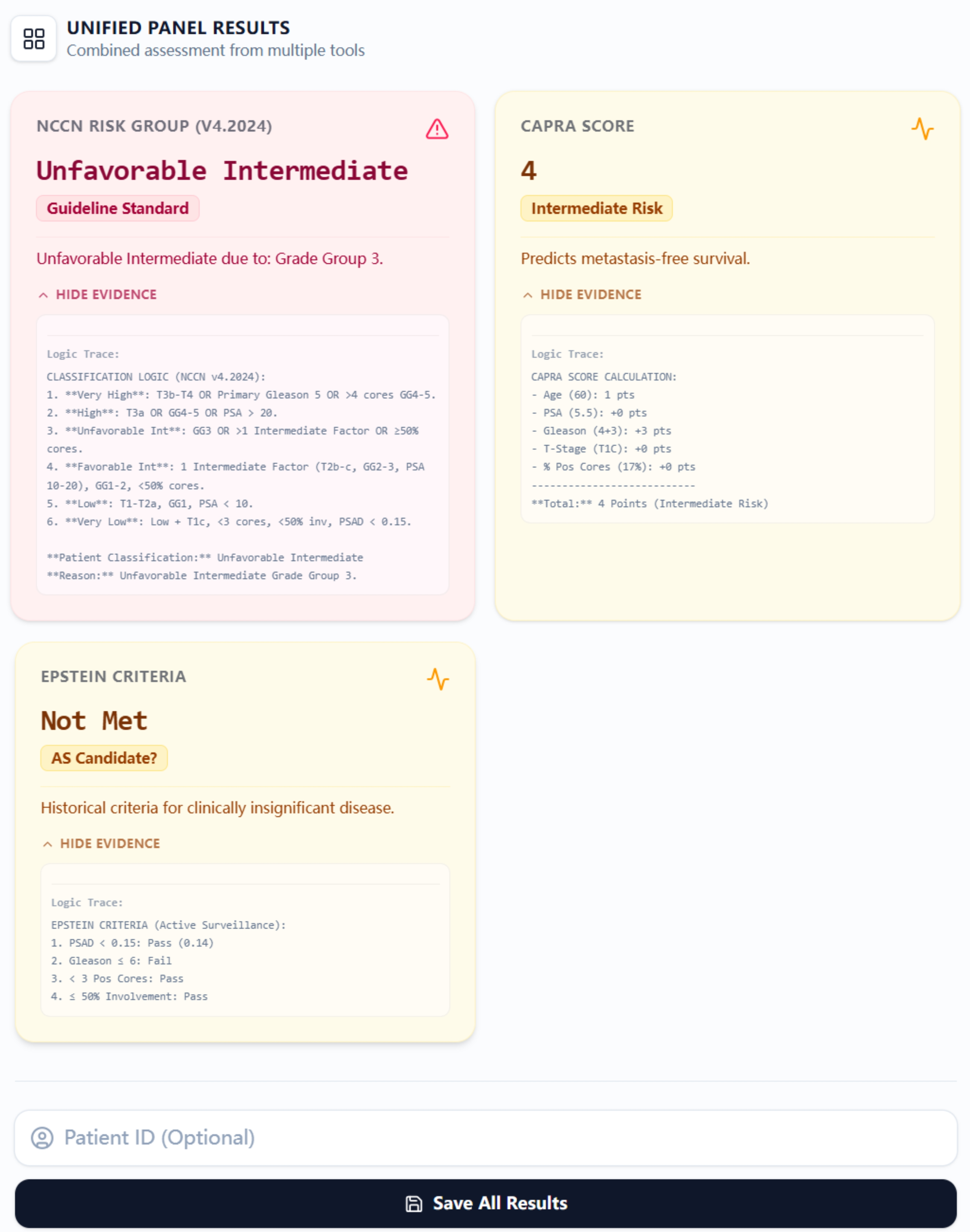 Results Interface Example