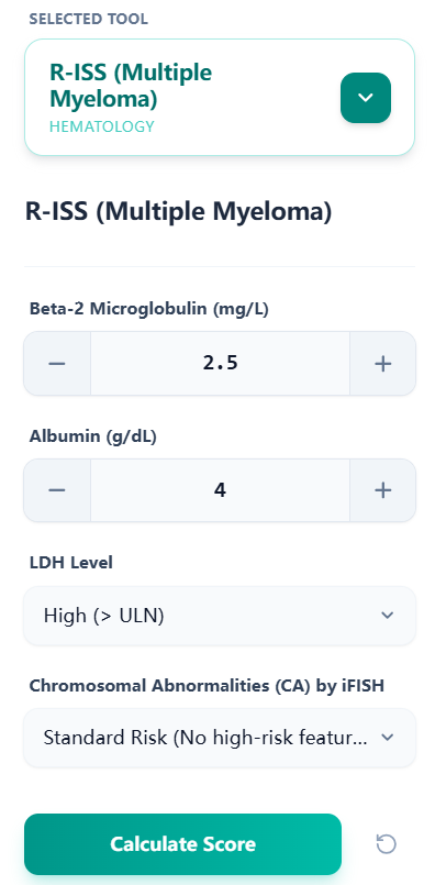 OncoToolkit R-ISS input form structure