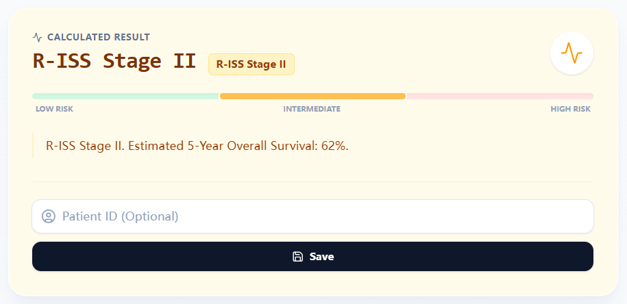 OncoToolkit R-ISS results view
