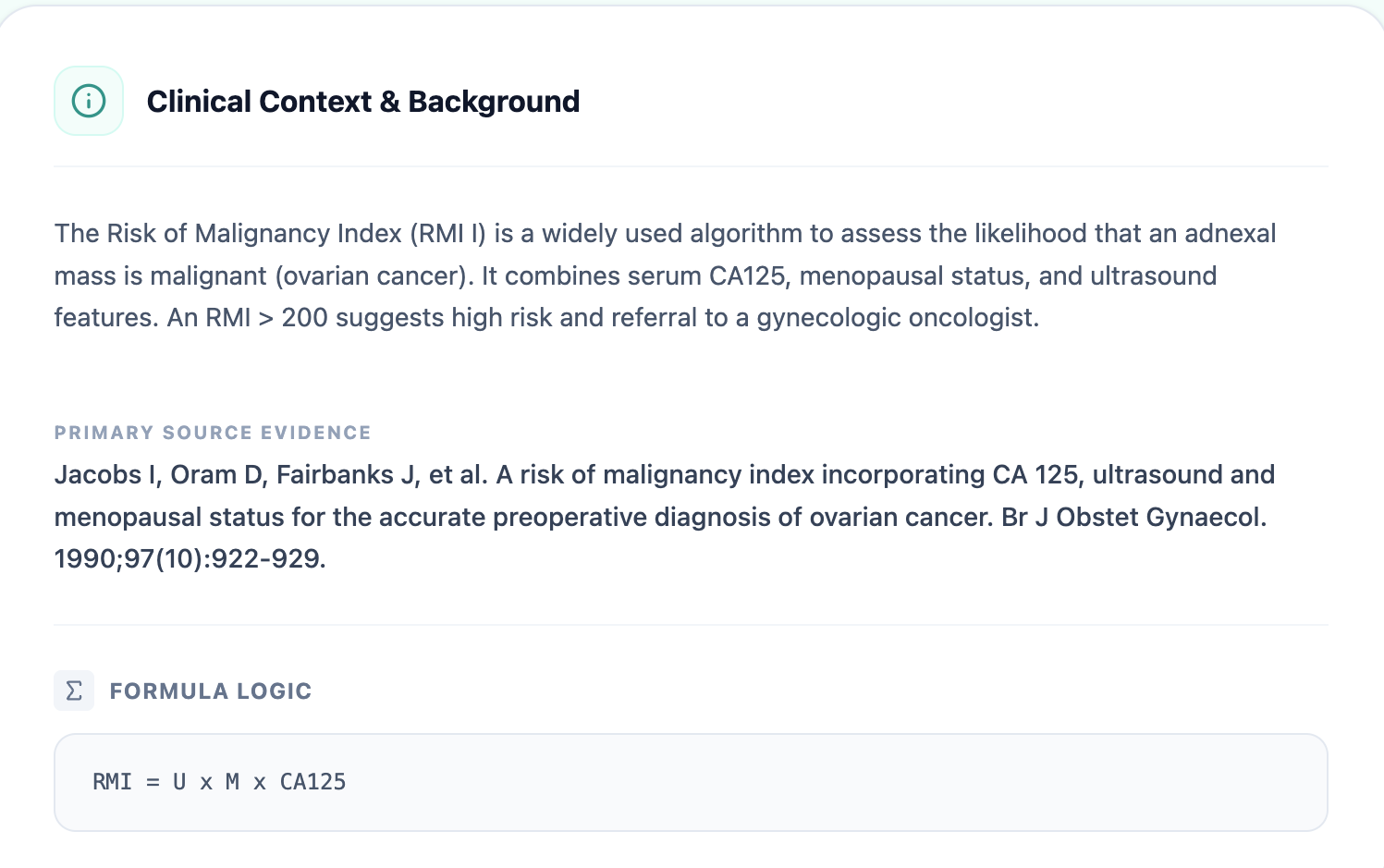 RMI I Clinical Context Section