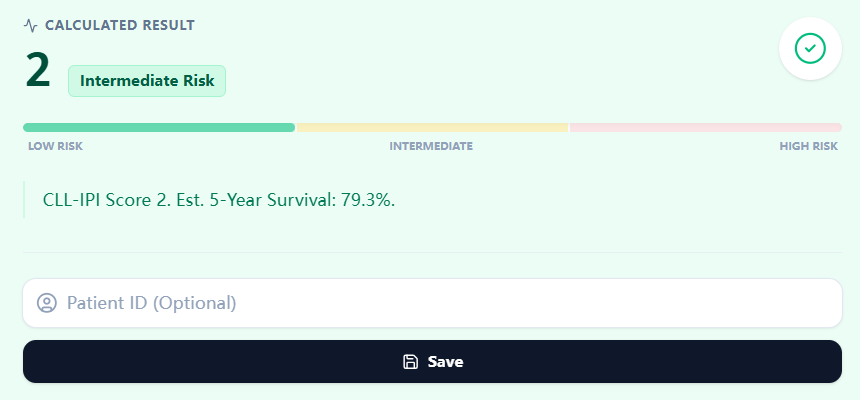 Worked example of a CLL-IPI calculation result